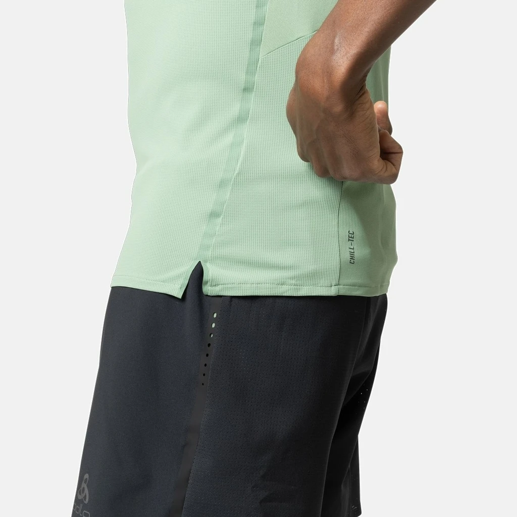 Odlo T-Shirt Manches Courtes 1.2 Zip Axalp Trail Homme Vert 6 Odlo T-Shirt Manches Courtes 1.2 Zip Axalp Trail Homme Vert – Image 6