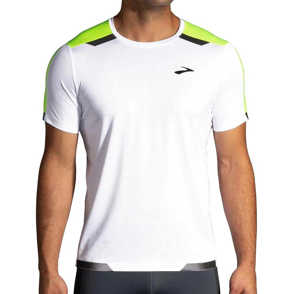 Brooks Running Run Visible Short Sleeve Homme Blanc – Image 2