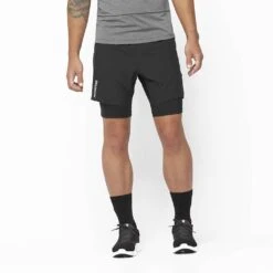 Salomon Cross Twinskin Homme -Salomon Vetements Boutique main LC1868600 0 MOD crosstwinskinshorts deepblack run m b48a