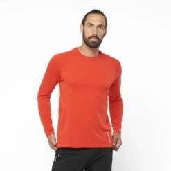 Salomon Sense Long Sleeve Tee Homme Rouge -Salomon Vetements Boutique main LC1878200 0 MOD senselstee fieryred run m.png.high res 3c97