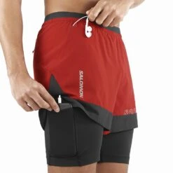 Salomon Cross 2In1 Homme Rouge -Salomon Vetements Boutique main LC2137200 9 MOD cross2in1shorts reddahlia passcable m 416d