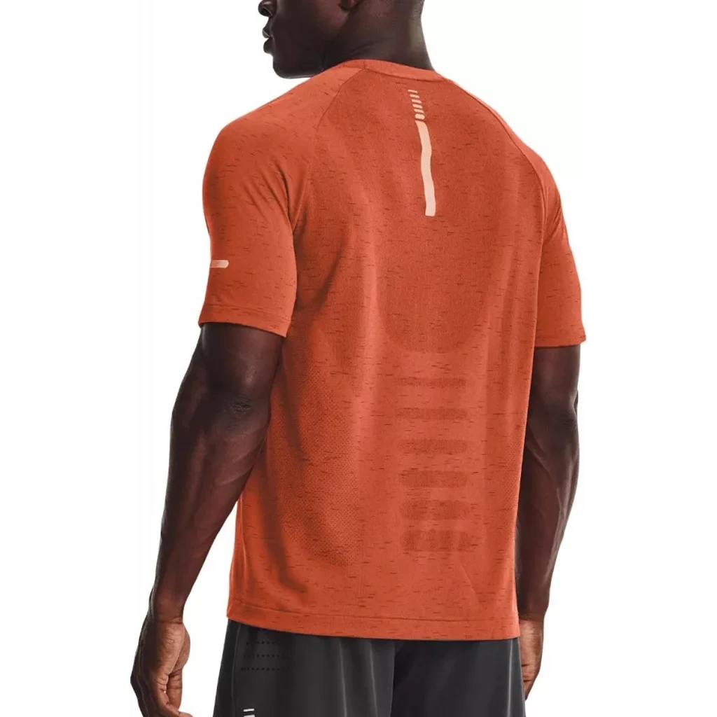 Under Armour Seamless Run Short Sleeve Homme Orange – Image 6